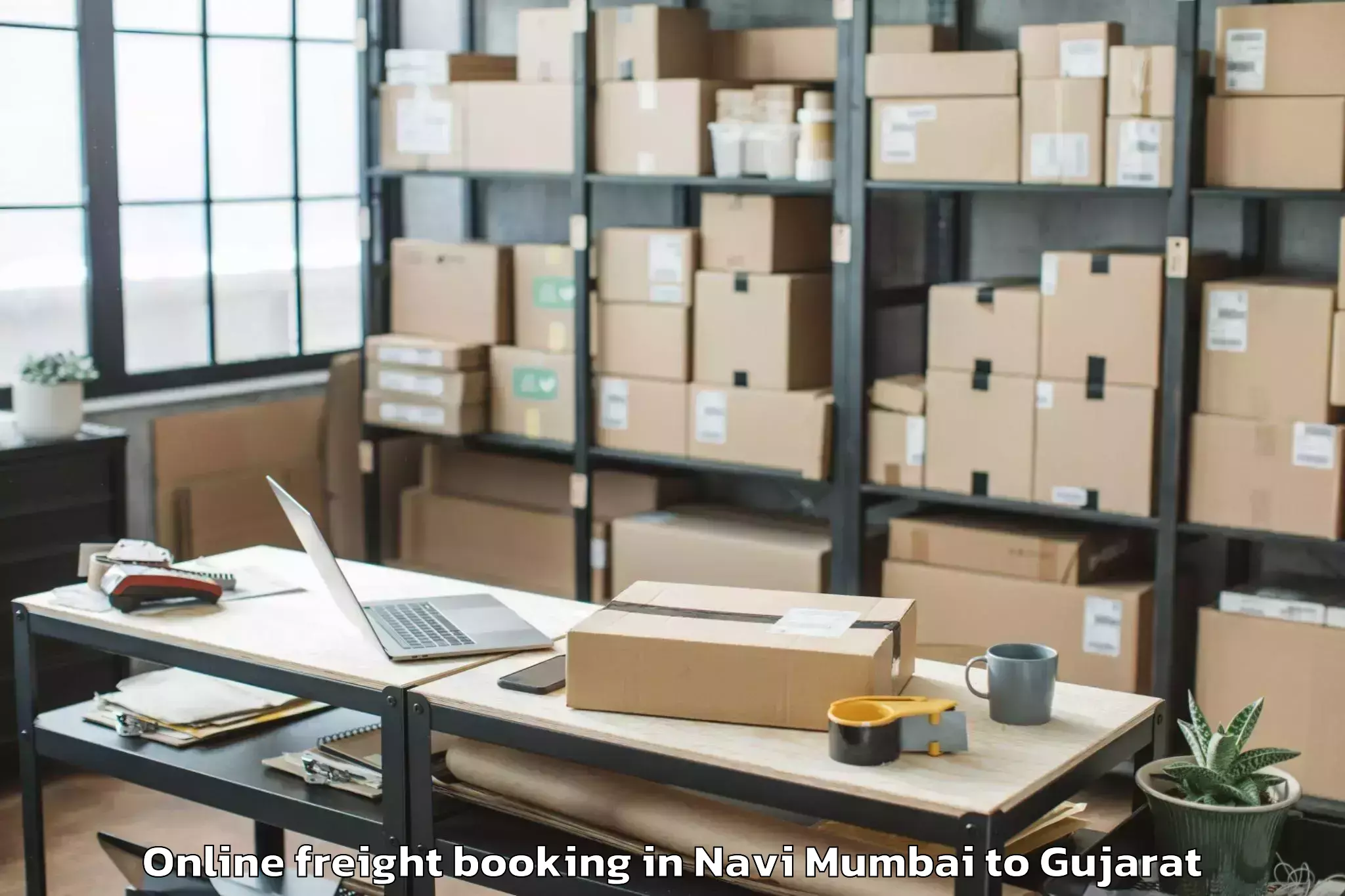 Top Navi Mumbai to Palanpur Online Freight Booking Available